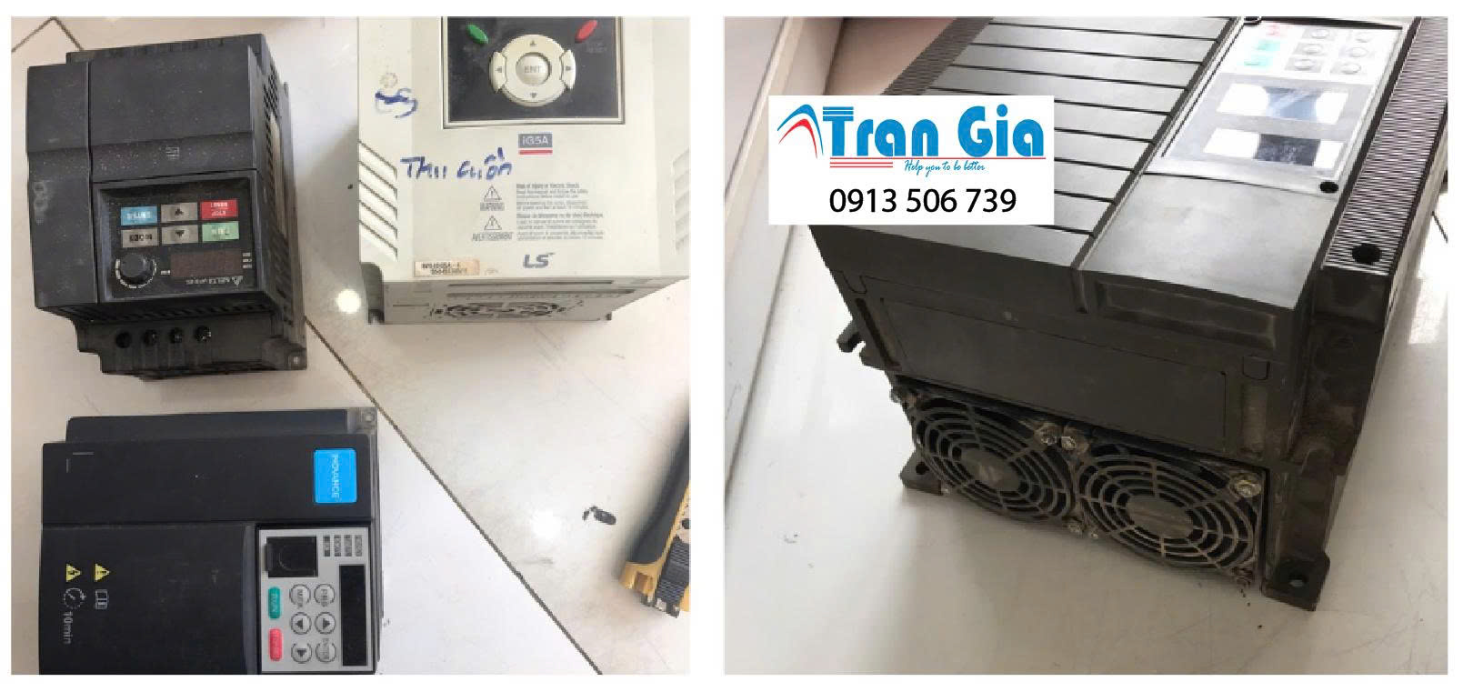 Hình ảnh sửa biến tần đang trong quá trình sửa chữa tại Trần Gia Automation