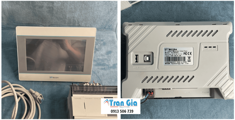 Hình ảnh sửa màn hình HMI đang trong quá trình sửa chữa tại Trần Gia Automation
