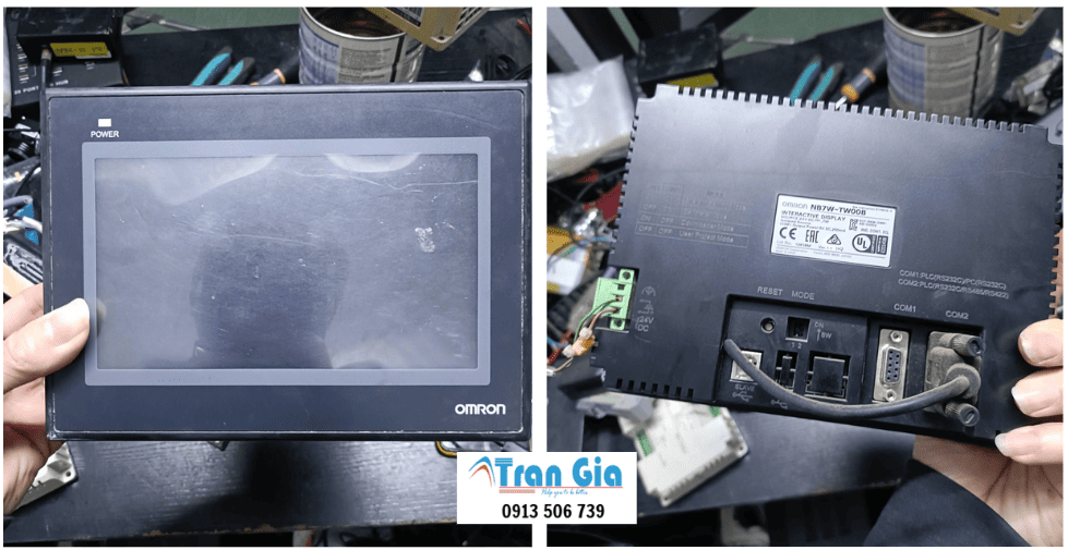 Hình ảnh sửa màn hình HMI đang trong quá trình sửa chữa tại Trần Gia Automation