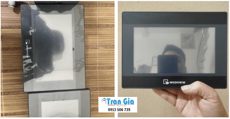 Hình ảnh sửa màn hình HMI đang trong quá trình sửa chữa tại Trần Gia Automation