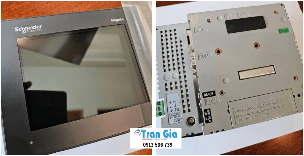 Hình ảnh sửa màn hình HMI đang trong quá trình sửa chữa tại Trần Gia Automation