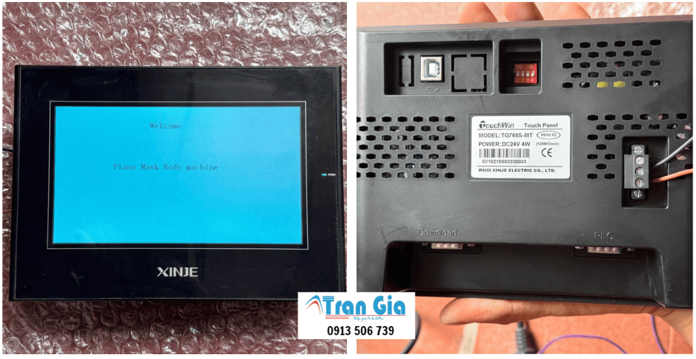 Hình ảnh sửa màn hình HMI đang trong quá trình sửa chữa tại Trần Gia Automation