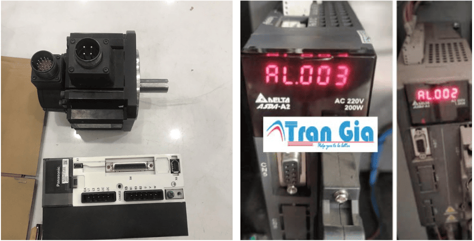 Hình ảnh sửa servo đang trong quá trình sửa chữa tại Trần Gia Automation