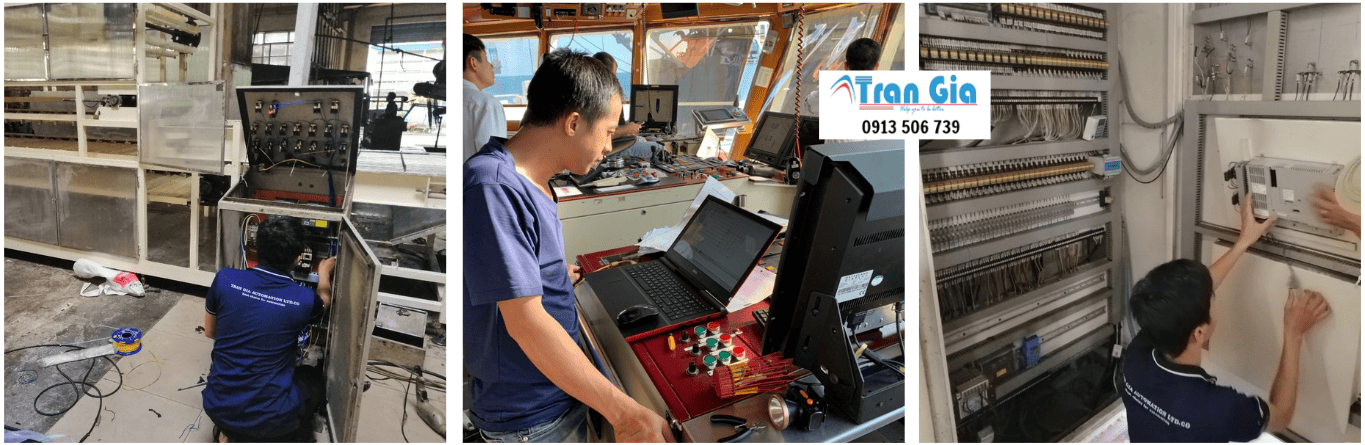 Hình ảnh sửa màn hình HMI đang trong quá trình sửa chữa tại Trần Gia Automation