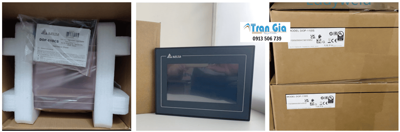 Hình ảnh kho hàng màn hình Delta tại Trần Gia Automation