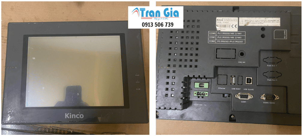 Hình ảnh sửa màn hình HMI đang trong quá trình sửa chữa tại Trần Gia Automation