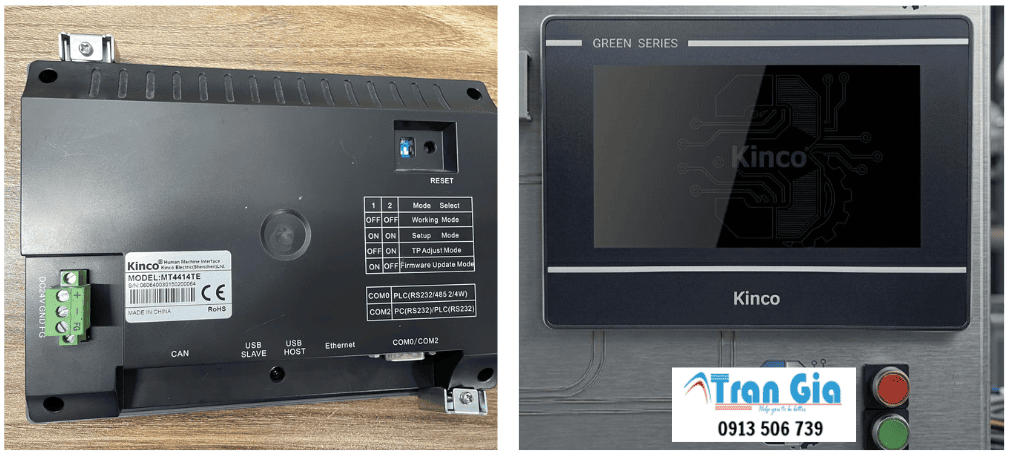 Hình ảnh sửa màn hình HMI đang trong quá trình sửa chữa tại Trần Gia Automation
