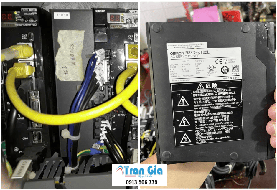 Hình ảnh sửa servo đang trong quá trình sửa chữa tại Trần Gia Automation