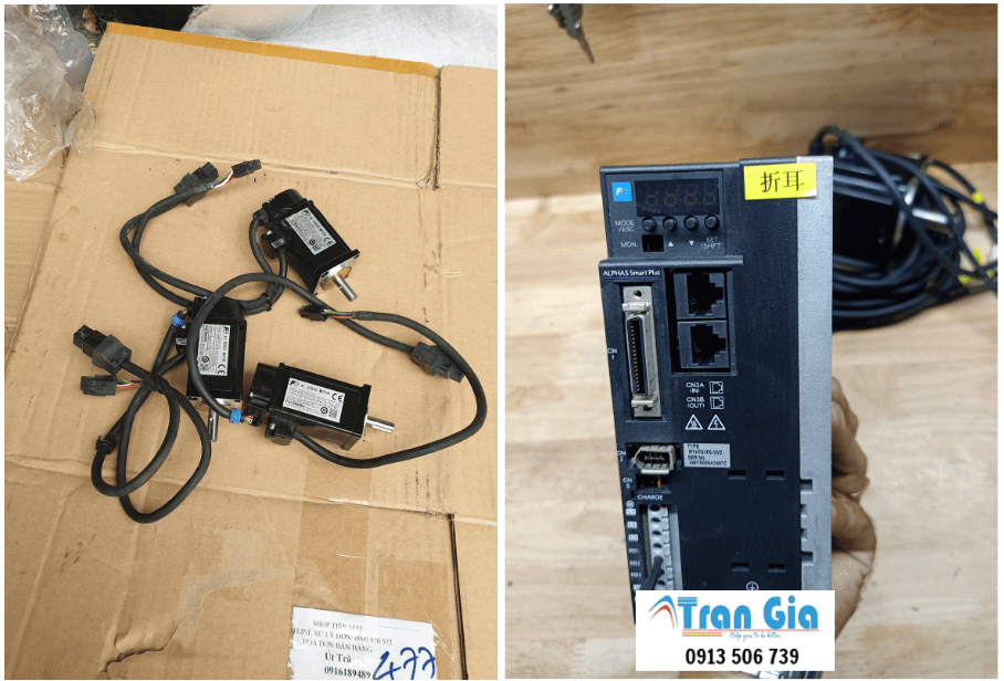 Hình ảnh sửa servo đang trong quá trình sửa chữa tại Trần Gia Automation