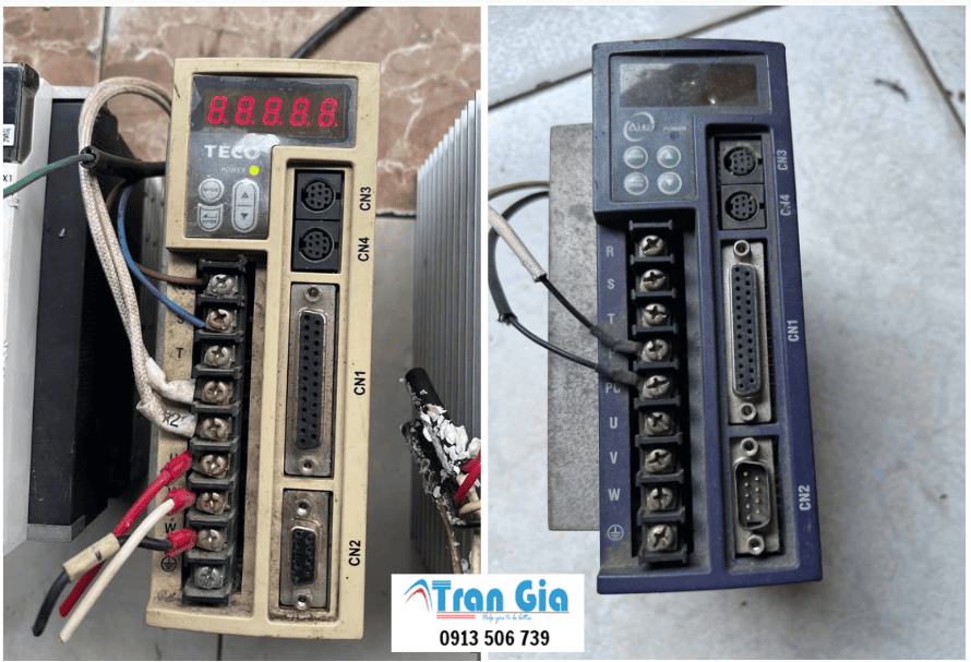 Hình ảnh sửa servo đang trong quá trình sửa chữa tại Trần Gia Automation