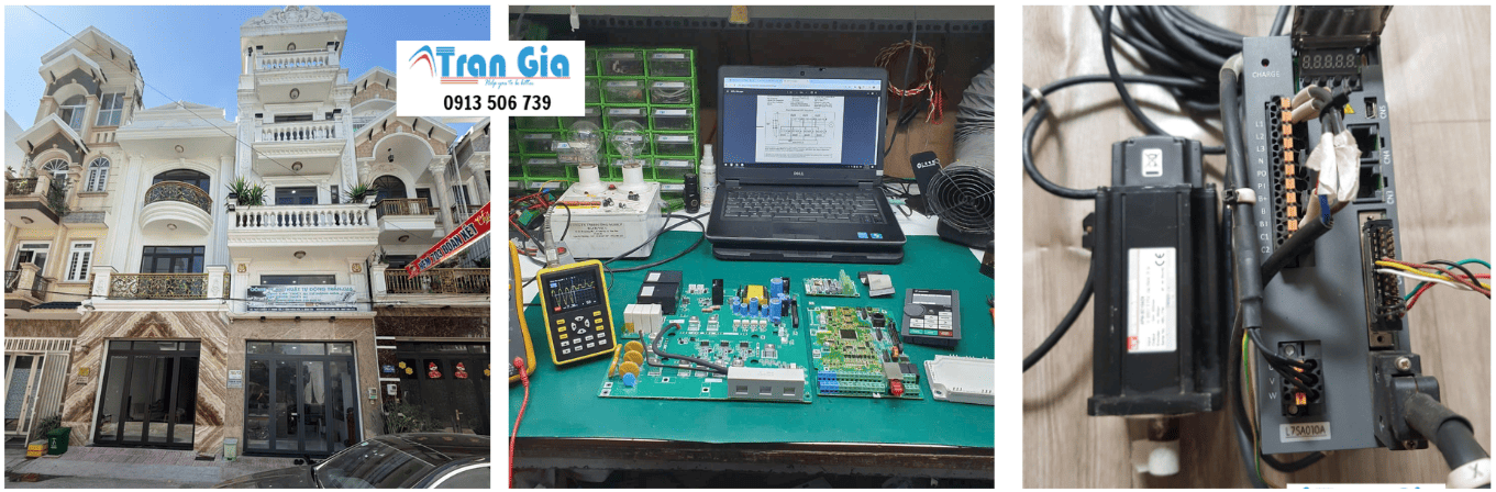 Hình ảnh sửa servo đang trong quá trình sửa chữa tại Trần Gia Automation