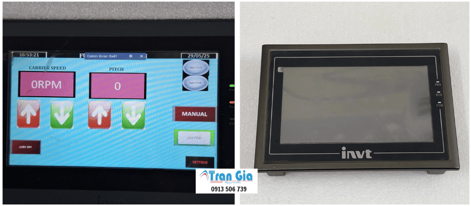Chuyên kiểm tra sửa chữa màn hình HMI INVT bị sọc ngang dọc, hiển thị mờ, nhòe 