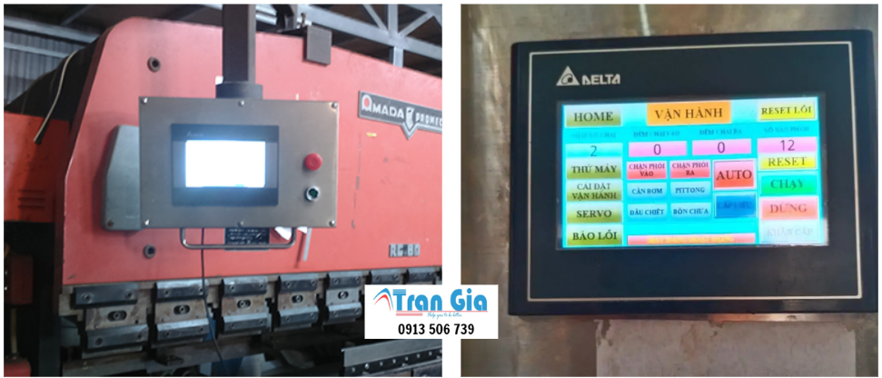 Sửa HMI máy cán tôn báo sai chiều dài bảo hành uy tín