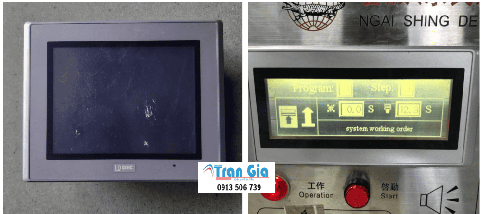 Sửa màn hình máy dán nhãn mất chương trình
